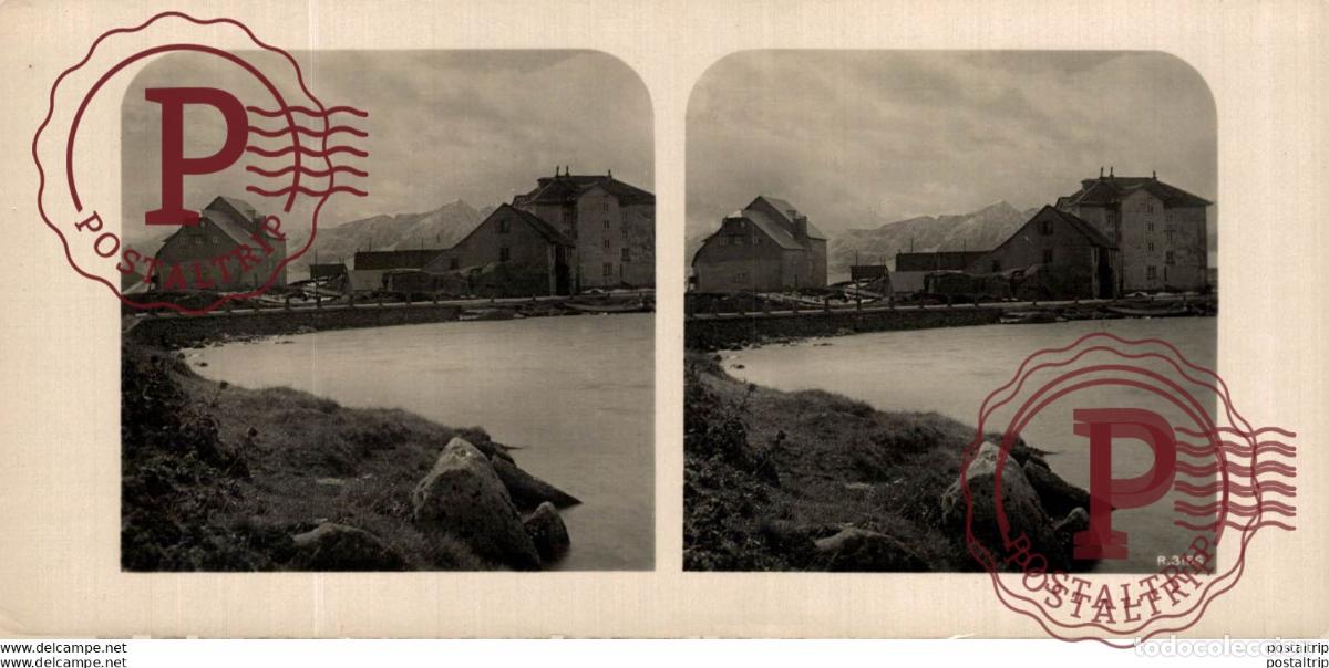 Fotograf&iacute;a antigua: SUIZA SWITZERLAND. DIE HOTELS AUF DEM ST GOTTHARD -ESTEREOSCOPICA - ST&Eacute;R&Eacute;OSCOPIQUE - STEREOSCOPIC
