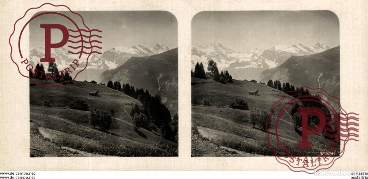 Fotografia antica: SUIZA SWITZERLAND. WENGEN -ESTEREOSCOPICA - ST&Eacute;R&Eacute;OSCOPIQUE - STEREOSCOPIC