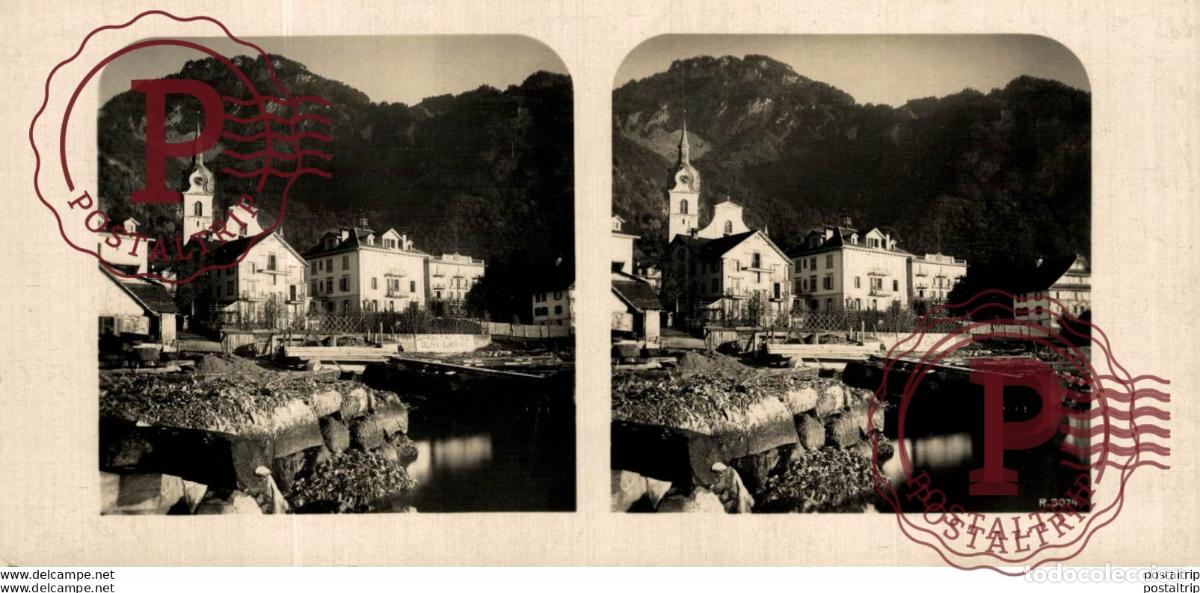Fotograf&iacute;a antigua: SUIZA SWITZERLAND. VITZNAU -ESTEREOSCOPICA - ST&Eacute;R&Eacute;OSCOPIQUE - STEREOSCOPIC