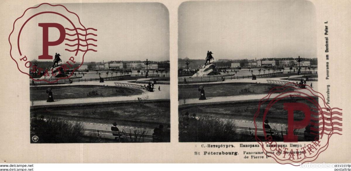 Fotograf&iacute;a antigua: RUSIA RUSSE. ST PETERSBOURG, PANORAME PRES DU MONUMENT DE PIERRE I. -ESTEREOSCOPICA - ST&Eacute;R&Eacute;OSCOPIQU