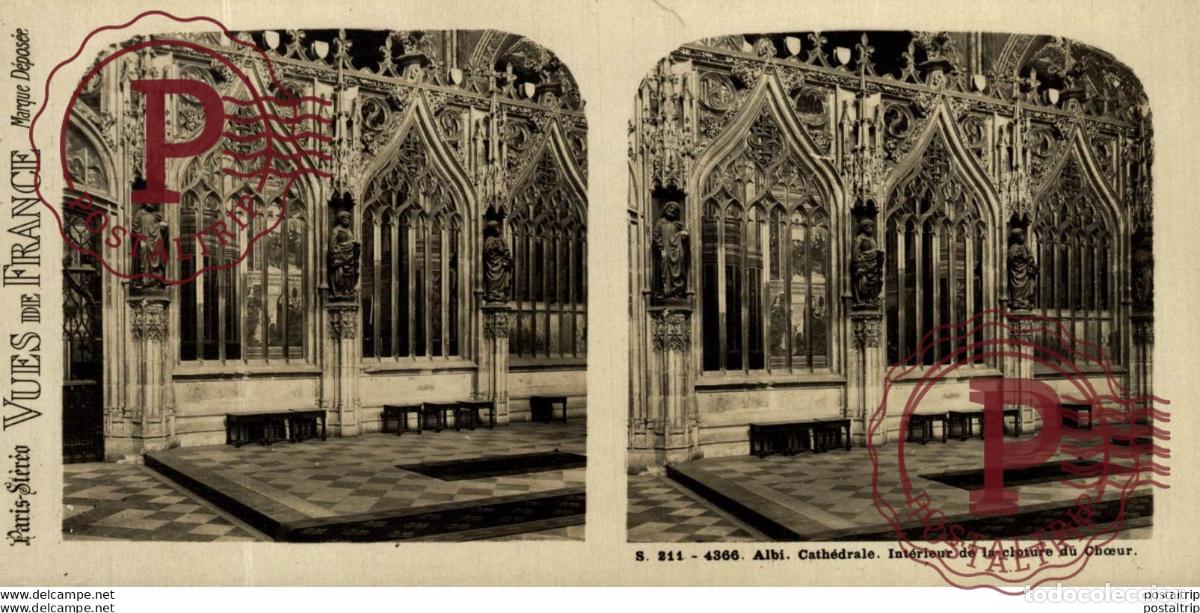 Fotograf&iacute;a antigua: 4366 Albi Cathedrale, Interieure de la cloture du Choeur. ESTEREOSCOPICA. ST&Eacute;R&Eacute;OSCOPIQUE. STEREOSCOP