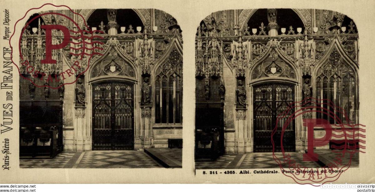 Fotograf&iacute;a antigua: 4365 Albi Cathedrale, Porte Interieure du Choeur. ESTEREOSCOPICA. ST&Eacute;R&Eacute;OSCOPIQUE. STEREOSCOPIC