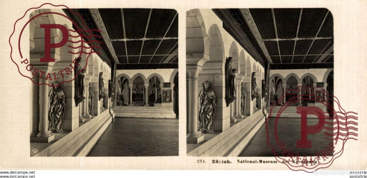 Fotograf&iacute;a antigua: 234 Z&uuml;rich. National Museum, der Kreuzgang. ESTEREOSCOPICA. ST&Eacute;R&Eacute;OSCOPIQUE. STEREOSCOPIC