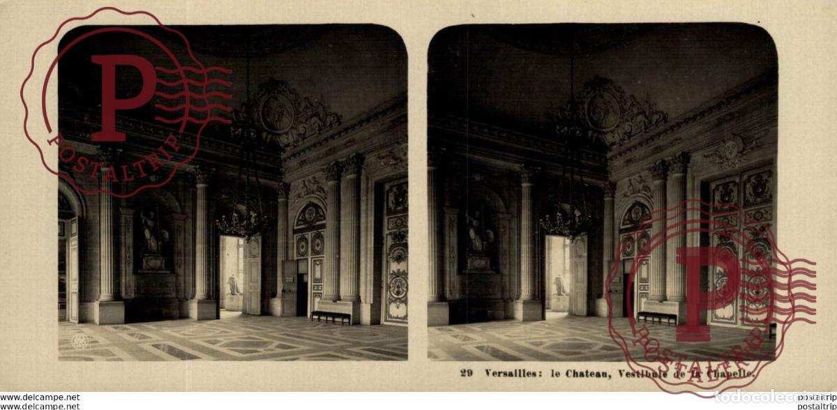 Fotograf&iacute;a antigua: 29 Versailles, le chateau, Vestibule de la Chapelle. ESTEREOSCOPICA. ST&Eacute;R&Eacute;OSCOPIQUE. STEREOSCOPIC