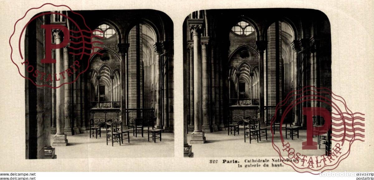Fotograf&iacute;a antigua: 322 Paris. Notre-Dame, la galerie du haut. ESTEREOSCOPICA. ST&Eacute;R&Eacute;OSCOPIQUE. STEREOSCOPIC