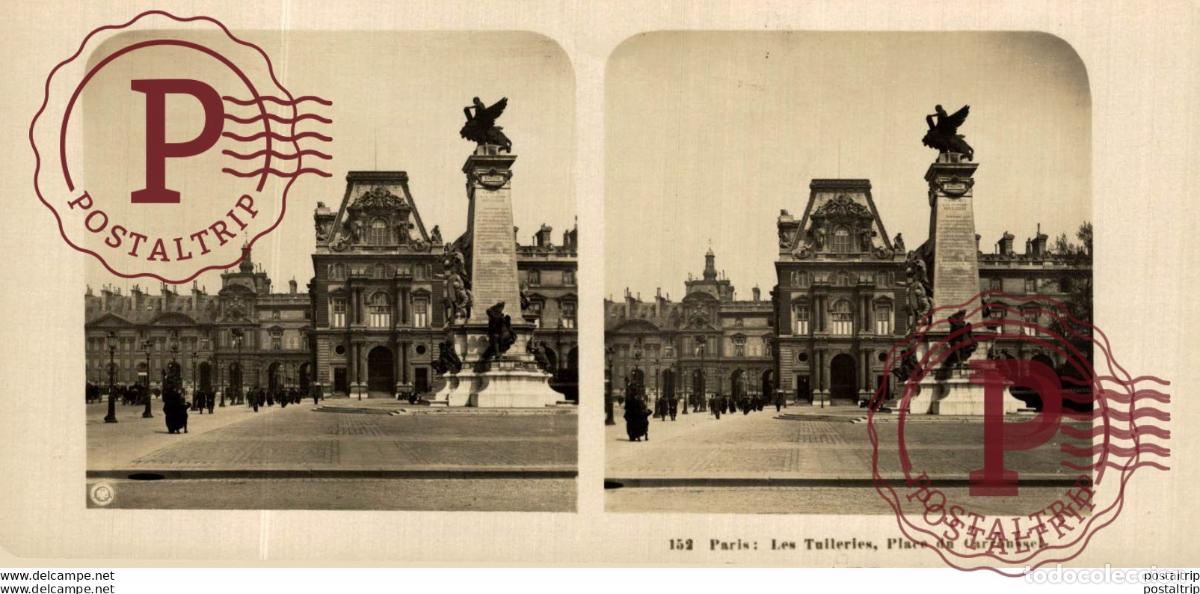 Fotograf&iacute;a antigua: FRANCIA FRANCE. PARIS. LES TUILERIES, PLACE DU CARROUSSEL. -ESTEREOSCOPICA - ST&Eacute;R&Eacute;OSCOPIQUE - STERE