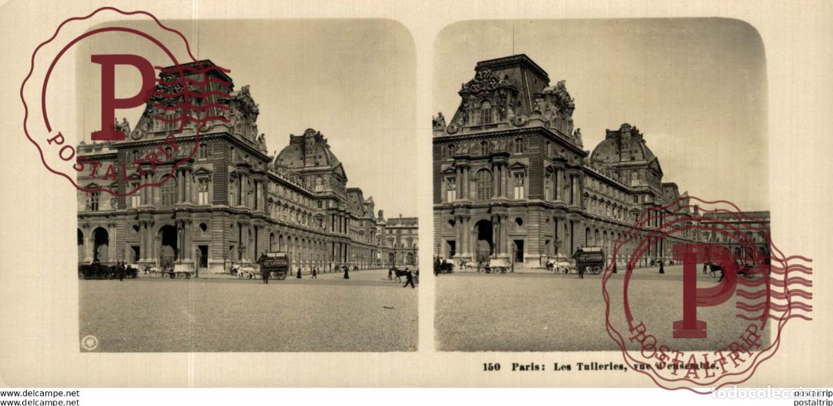 Fotograf&iacute;a antigua: FRANCIA FRANCE. PARIS. LES TUILERIES, VUE DENSEMBLE. -ESTEREOSCOPICA - ST&Eacute;R&Eacute;OSCOPIQUE - STEREOSCOP