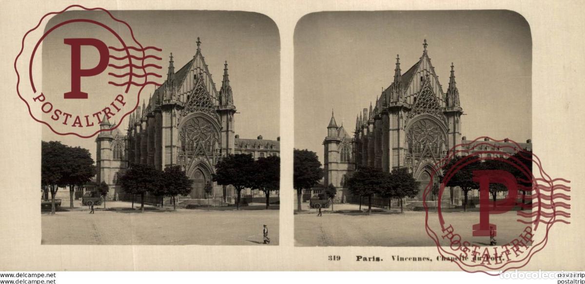 Alte Fotografie: 319 Paris, Vincennes, Chapelle du Fort. ESTEREOSCOPICA. ST&Eacute;R&Eacute;OSCOPIQUE. STEREOSCOPIC
