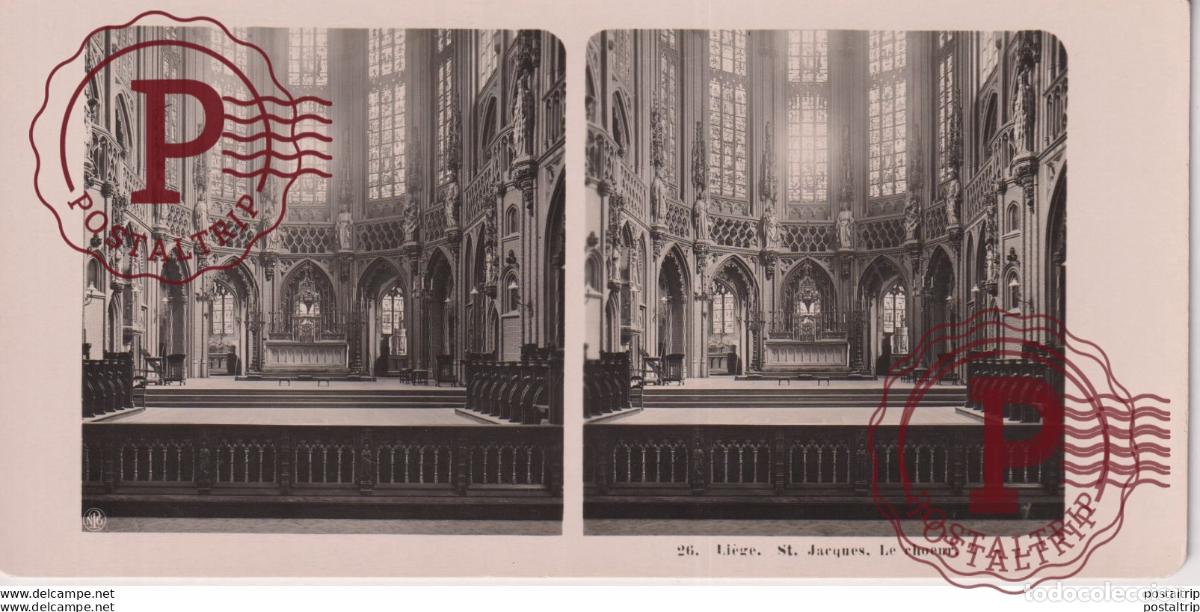 Fotograf&iacute;a antigua: 26 Li&eacute;ge, St. Jacques Le Choeur. ESTEREOSCOPICA. ST&Eacute;R&Eacute;OSCOPIQUE. STEREOSCOPIC