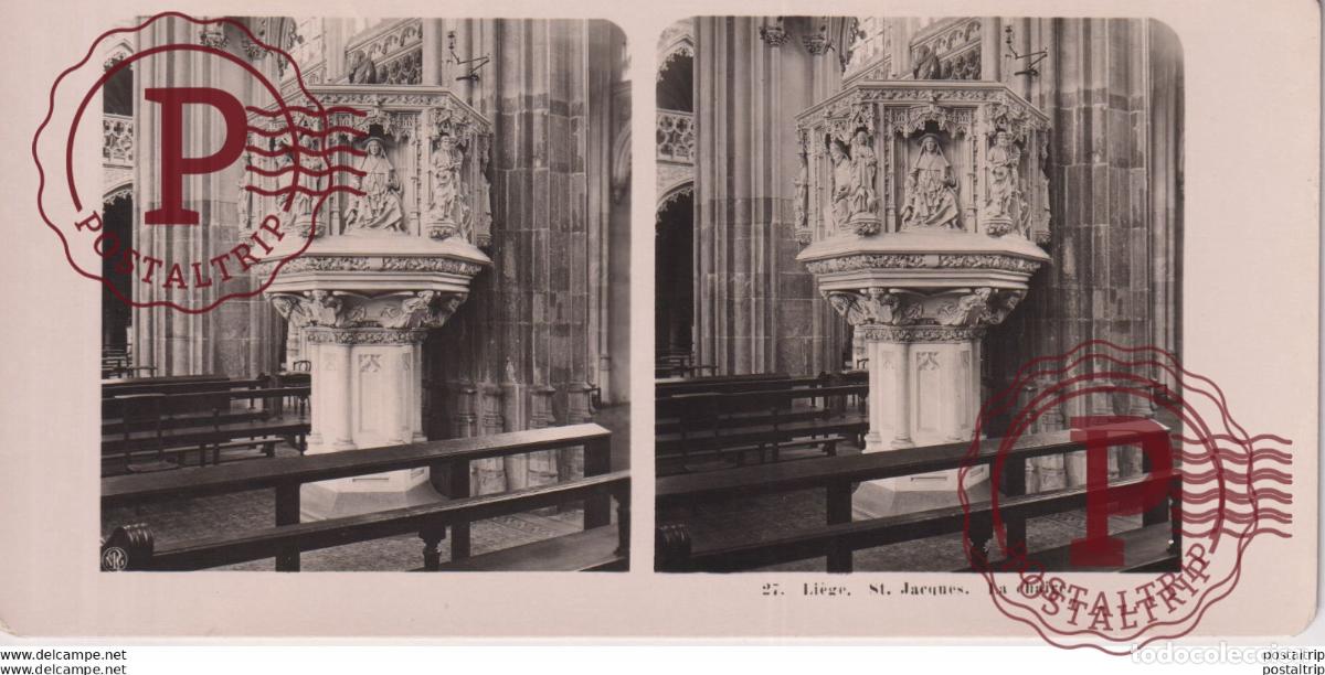 Fotograf&iacute;a antigua: 27 Li&eacute;ge, St. Jacques La Chaire. ESTEREOSCOPICA. ST&Eacute;R&Eacute;OSCOPIQUE. STEREOSCOPIC
