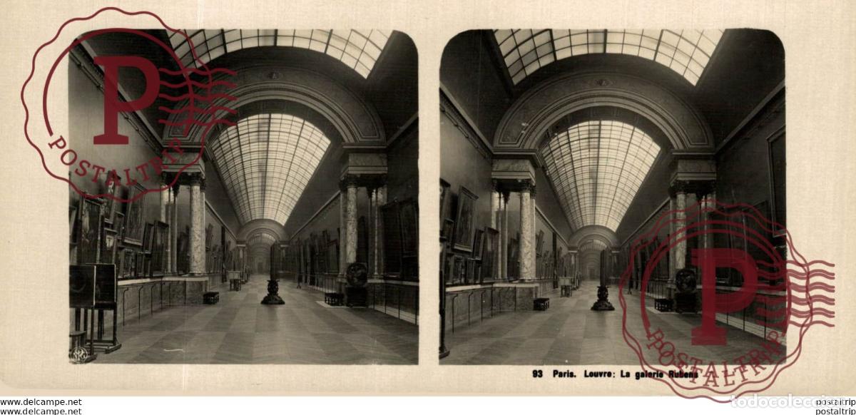Fotograf&iacute;a antigua: 93 Paris, Louvre: La Galerie Rubens. ESTEREOSCOPICA. ST&Eacute;R&Eacute;OSCOPIQUE. STEREOSCOPIC
