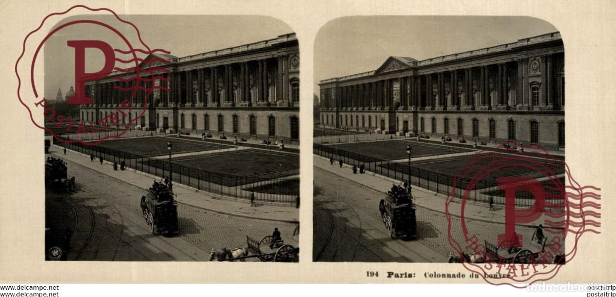 Fotograf&iacute;a antigua: 194 Paris, Colonnade du Louvre. ESTEREOSCOPICA. ST&Eacute;R&Eacute;OSCOPIQUE. STEREOSCOPIC