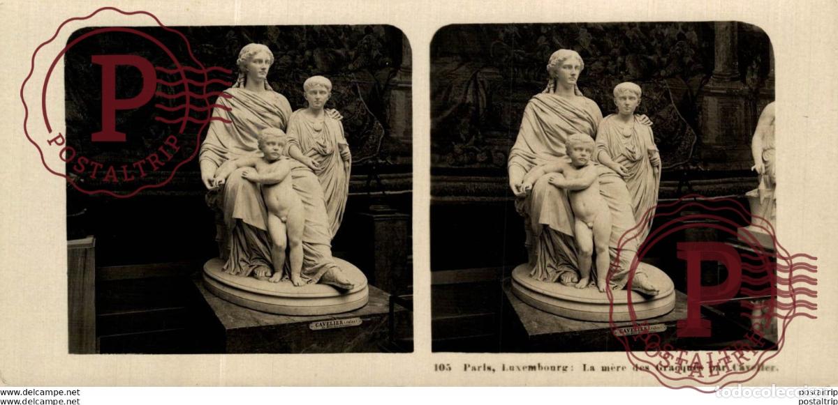 Fotograf&iacute;a antigua: 105 Paris, Luxembourg, La m&eacute;re des Gracques par Caveller. ESTEREOSCOPICA. ST&Eacute;R&Eacute;OSCOPIQUE. STEREOSCO