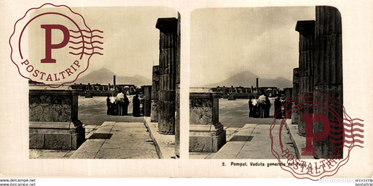 Fotograf&iacute;a antigua: 2 Pompei, Veduta generale del Foro. ESTEREOSCOPICA. ST&Eacute;R&Eacute;OSCOPIQUE. STEREOSCOPIC