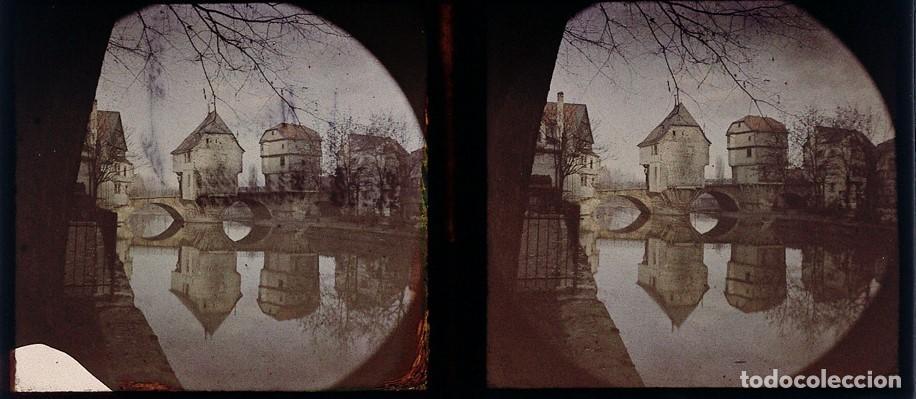 Antique Photography: AUTOCROMO ESTEREOSCOPICO DE CRISTAL FORMATO 6 X 13 CM.