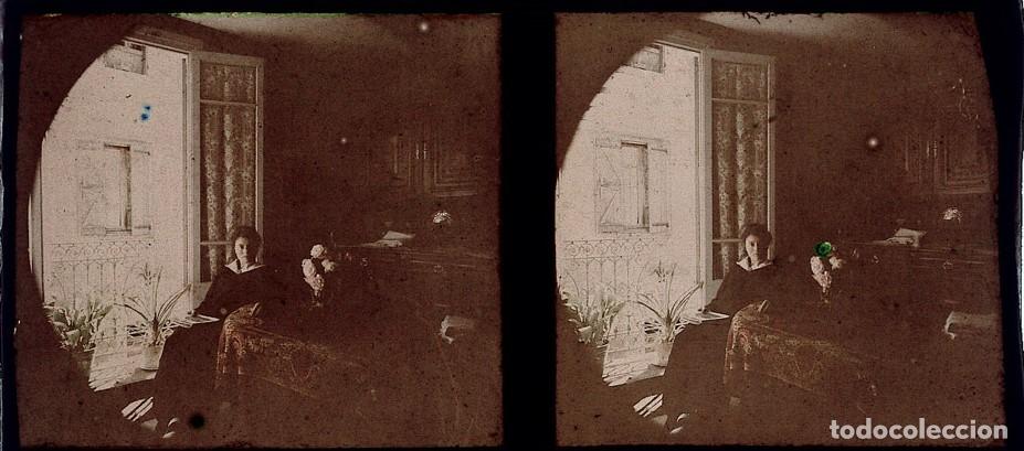 Antique Photography: AUTOCROMO ESTEREOSCOPICO DE CRISTAL FORMATO 6 X 13 CM.
