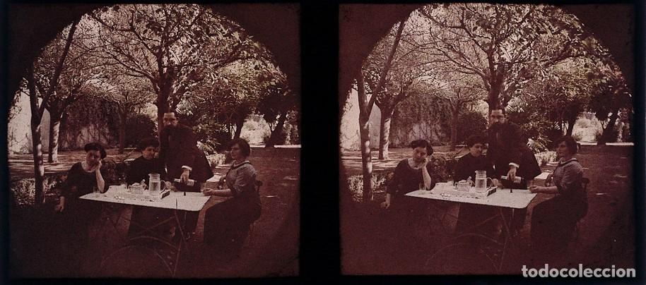 Antique Photography: AUTOCROMO ESTEREOSCOPICO DE CRISTAL FORMATO 6 X 13 CM.