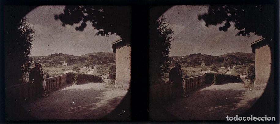 Antique Photography: AUTOCROMO ESTEREOSCOPICO DE CRISTAL FORMATO 6 X 13 CM.