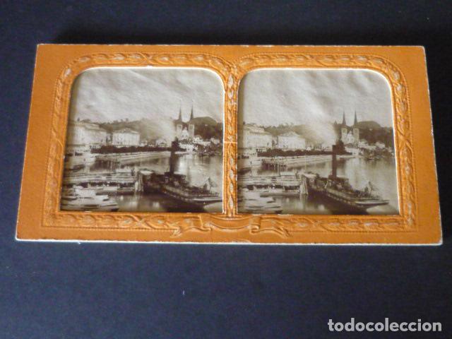Antique Photography: LUCERNE SUIZA VISTA ESTEREOSCOPICA SIGLO XIX TIPO TISSUE