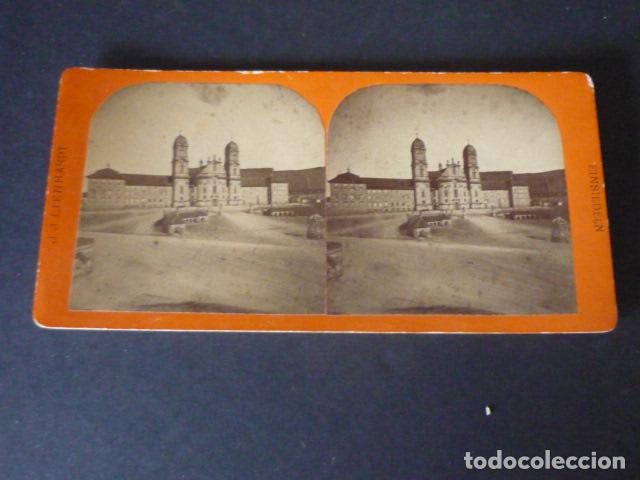 Fotografia antica: EINSIEDELN SUIZA VISTA ESTEREOSCOPICA SIGLO XIX