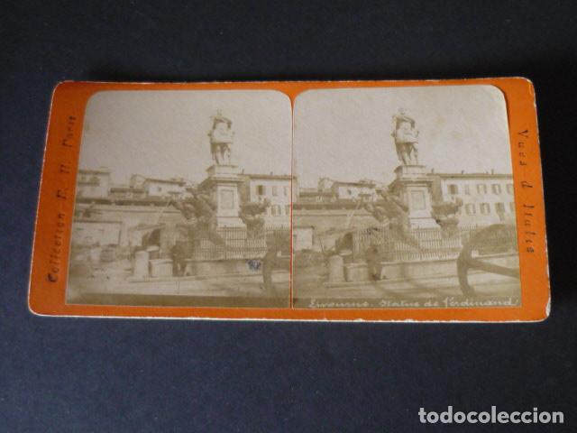 Fotografia antiga: LIVORNO ITALIA VISTA ESTEREOSCOPICA SIGLO XIX