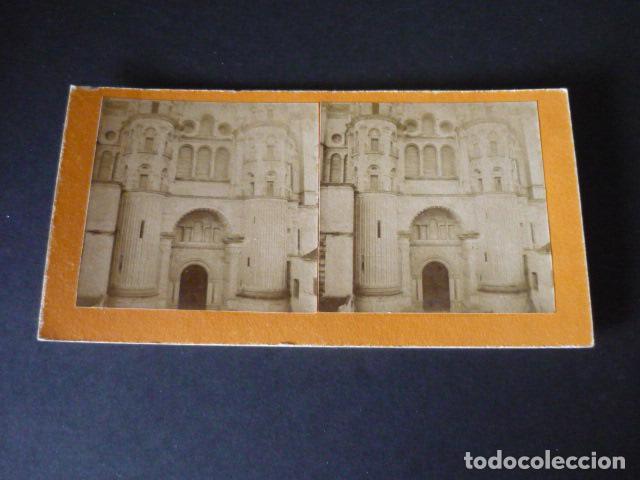 Fotograf&iacute;a antigua: MALAGA PUERTA DE LA CATEDRAL VISTA ESTEREOSCOPICA SIGLO XIX