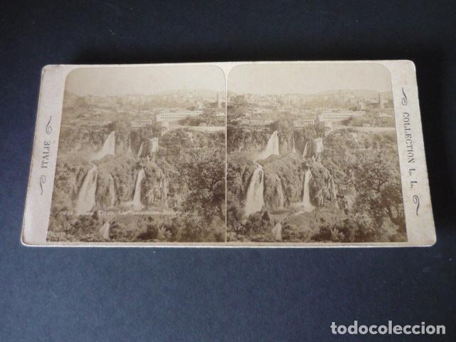 Fotograf&iacute;a antigua: ROMA TIVOLI ITALIA VISTA ESTEREOSCOPICA SIGLO XIX