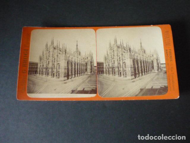 Fotograf&iacute;a antigua: MILAN ITALIA VISTA ESTEREOSCOPICA SIGLO XIX