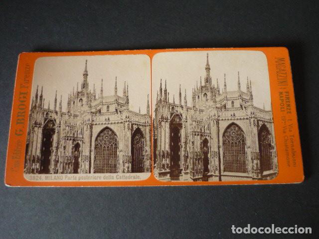 Fotograf&iacute;a antigua: MILAN ITALIA VISTA ESTEREOSCOPICA SIGLO XIX
