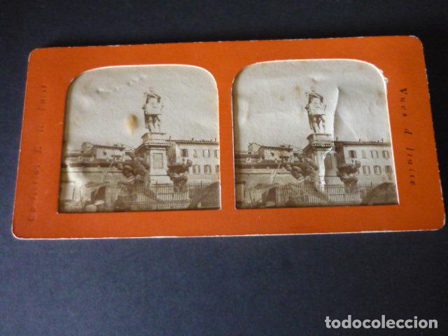 Fotograf&iacute;a antigua: LIVORNO ITALIA VISTA ESTEREOSCOPICA SIGLO XIX TIPO TISSUE