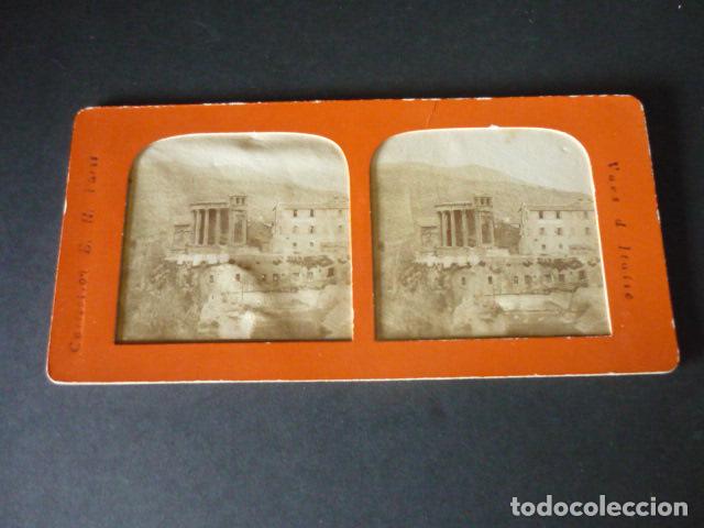 Fotograf&iacute;a antigua: ROMA TIVOLI ITALIA VISTA ESTEREOSCOPICA SIGLO XIX TIPO TISSUE