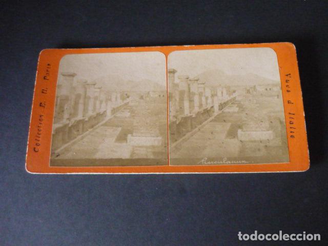 Photographie ancienne: POMPEYA ITALIA VISTA ESTEREOSCOPICA SIGLO XIX