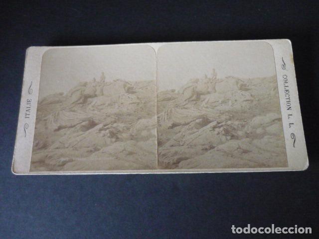 Photographie ancienne: NAPOLES MONTE VESUBIO VISTA ESTEREOSCOPICA SIGLO XIX
