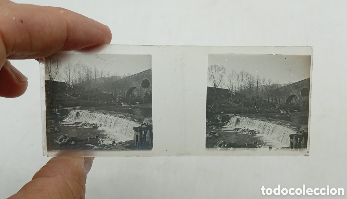 Fotografia antiga: Vista estereosc&oacute;pica de Camprodon Girona a&ntilde;os 20