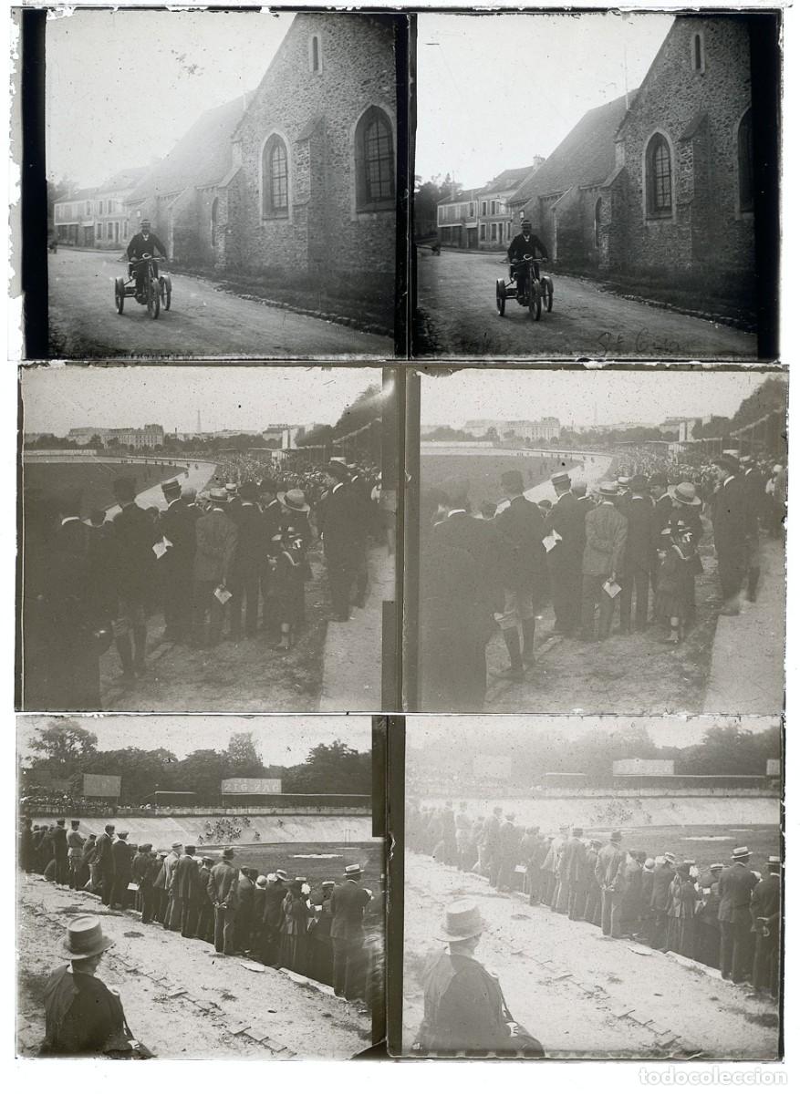 Fotograf&iacute;a antigua: FRANCIA CICLISMO LOTE 6 POSITIVOS DE CRISTAL FORMATO 6 X 13 CM.