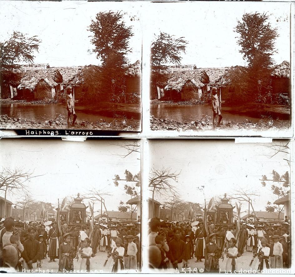 Fotograf&iacute;a antigua: CAMBOYA SAIGON LOTE 13 POSITIVOS DE CRISTAL FORMATO 6 X 13 CM.