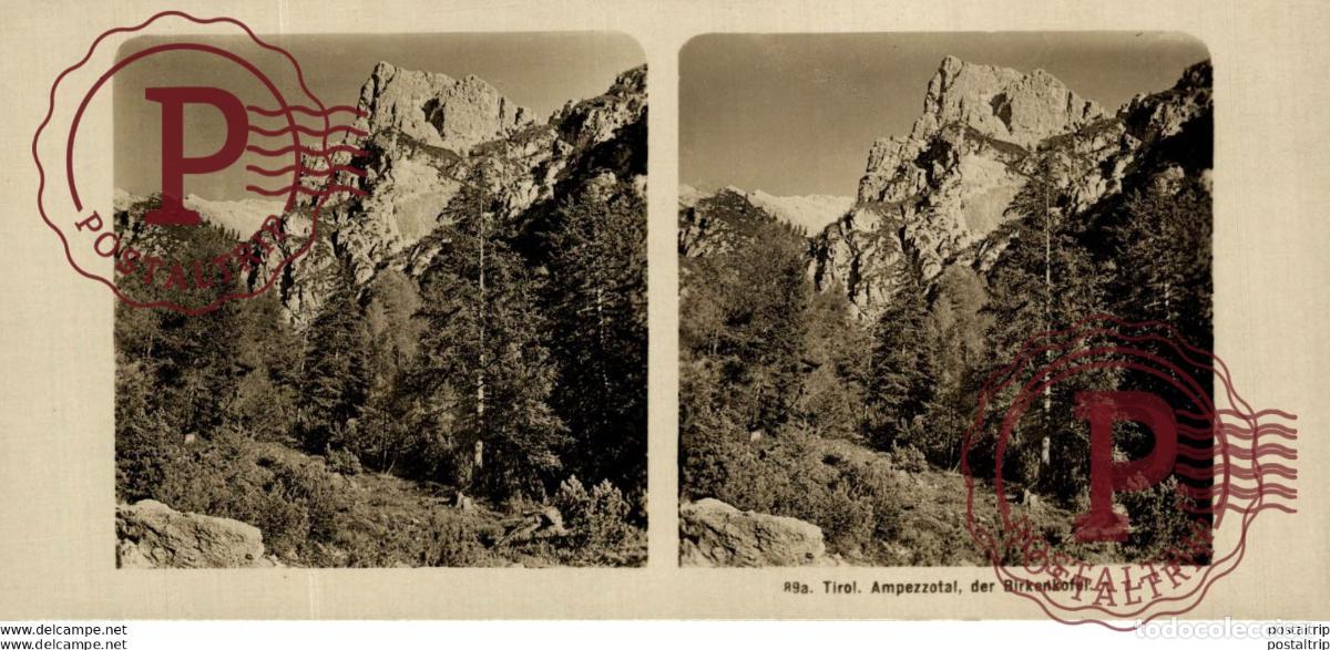 Photographie ancienne: Tirol, ampezzotal, der Birkenkofel. ESTEREOSCOPICA. ST&Eacute;R&Eacute;OSCOPIQUE. STEREOSCOPIC
