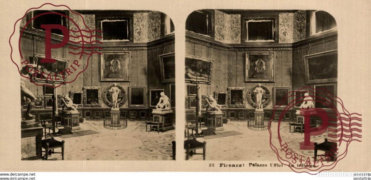 Fotograf&iacute;a antigua: 23 Firenze, Palazzo Uffizi, La tribuna. ESTEREOSCOPICA. ST&Eacute;R&Eacute;OSCOPIQUE. STEREOSCOPIC