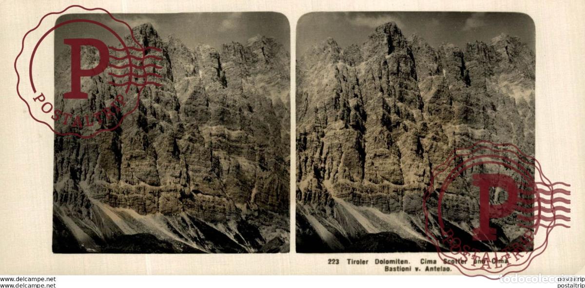 Photographie ancienne: 223 Tiroler Dolomiten. ESTEREOSCOPICA. ST&Eacute;R&Eacute;OSCOPIQUE. STEREOSCOPIC