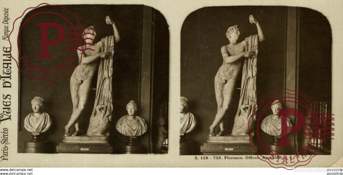 Photographie ancienne: s. 119-733 Florence Offices Appollon. ESTEREOSCOPICA. ST&Eacute;R&Eacute;OSCOPIQUE. STEREOSCOPIC