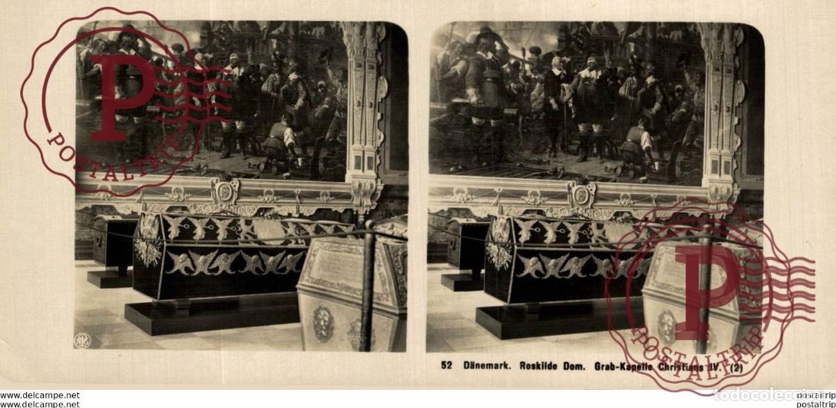Photographie ancienne: 52 D&auml;nemark, Roskilde Dom.. ESTEREOSCOPICA. ST&Eacute;R&Eacute;OSCOPIQUE. STEREOSCOPIC