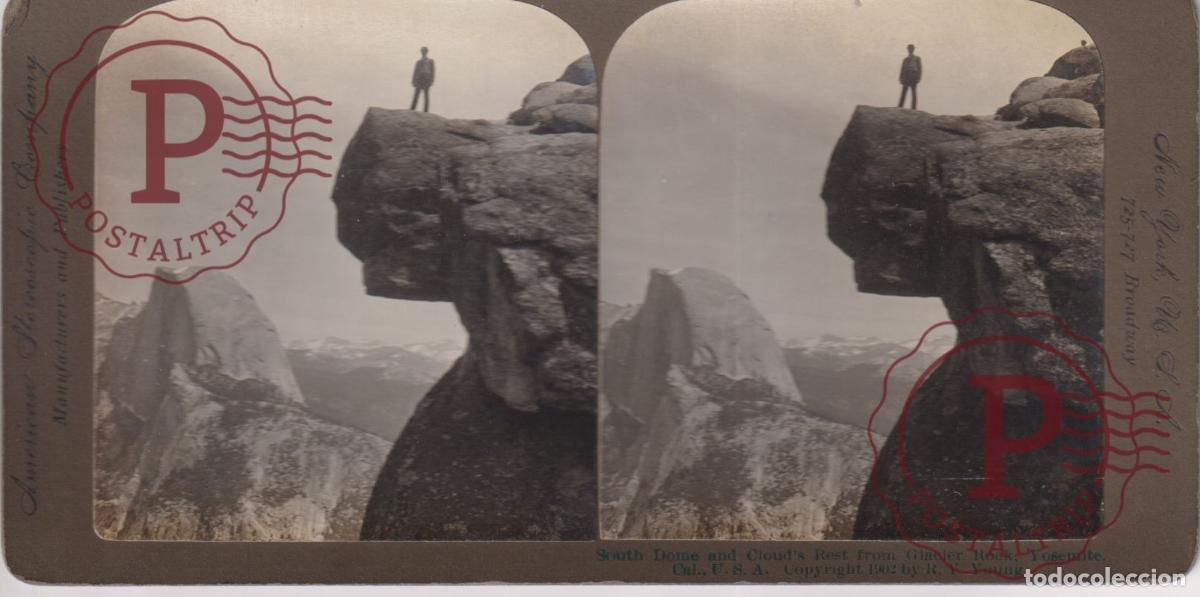 Photographie ancienne: USA YOSEMITE. GLACIER ROCK ESTEREOSCOPICA AMERICANS STEREOSCOPIC +-18X9CM