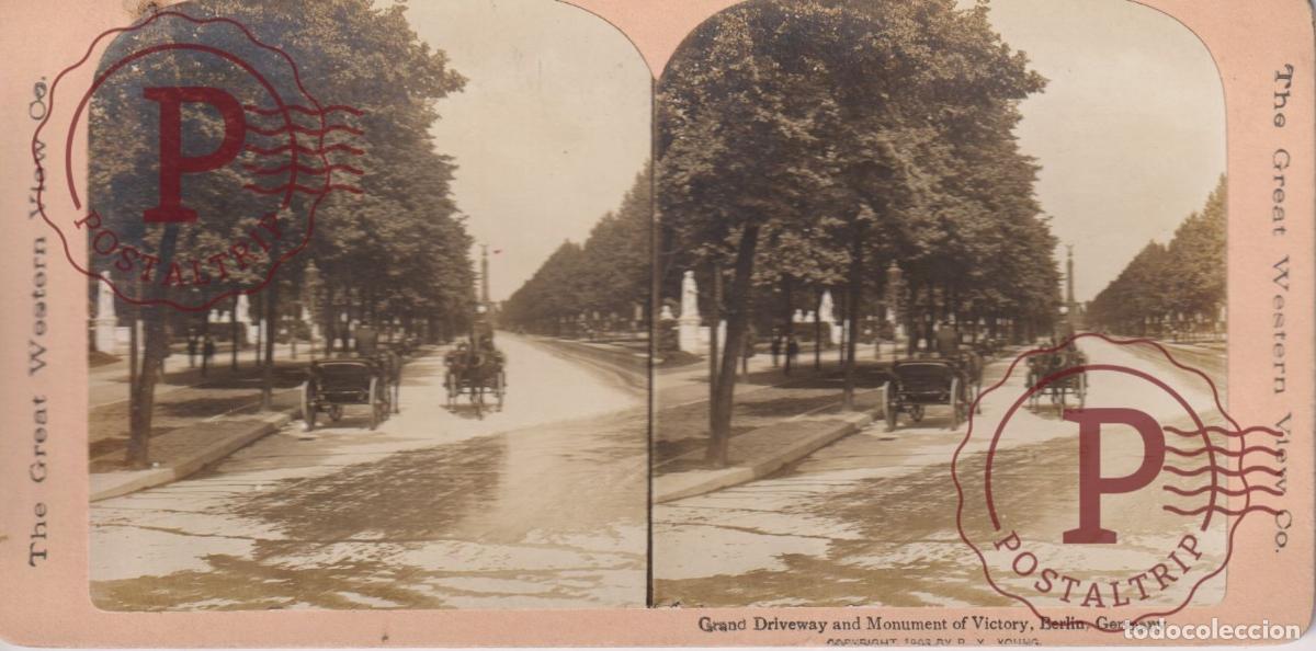 Fotograf&iacute;a antigua: ALEMANIA. DEUTSCHLAND. GERMANY. BERLIN. GRAND DRIVEWAY MONUMENT... ESTEROSCOPICA ST&Eacute;R&Eacute;OSCOPIQUE STER