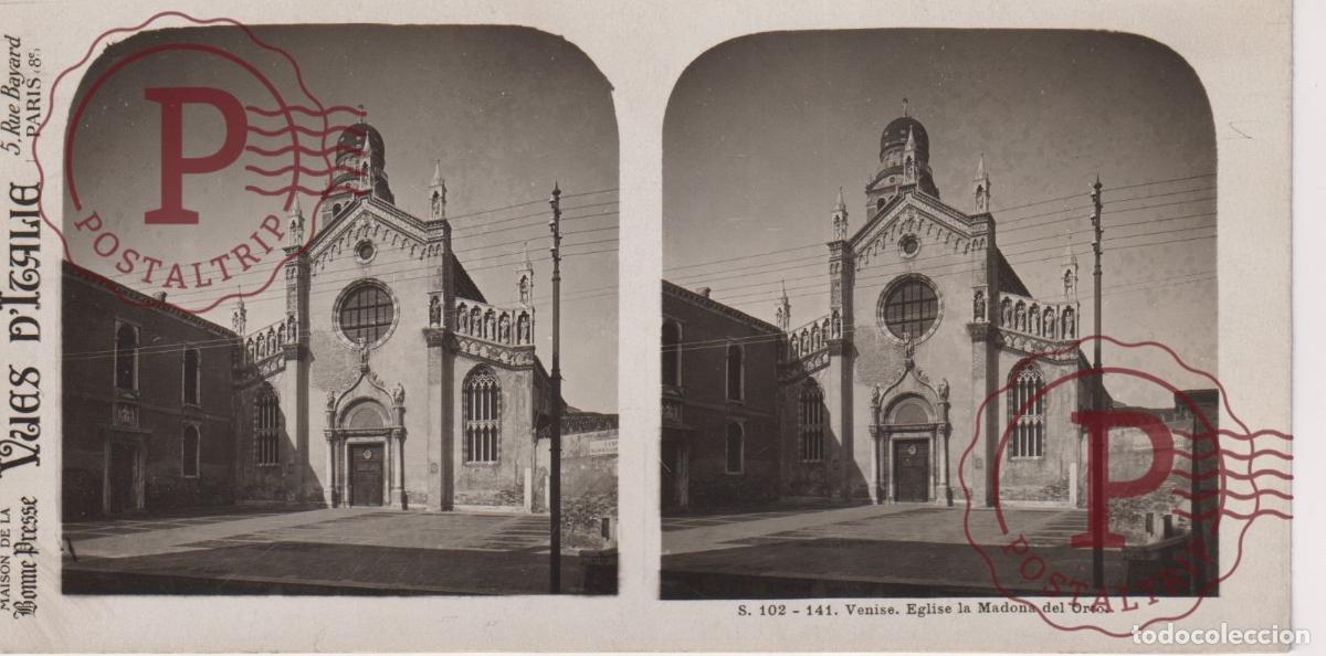 Fotograf&iacute;a antigua: VUES DITALIE. ITALIA. VENISE. EGLISE SAN GIOVANNI ET PAOLO. ESTEROSCOPICA ST&Eacute;R&Eacute;OSCOPIQUE STEREOSCOP