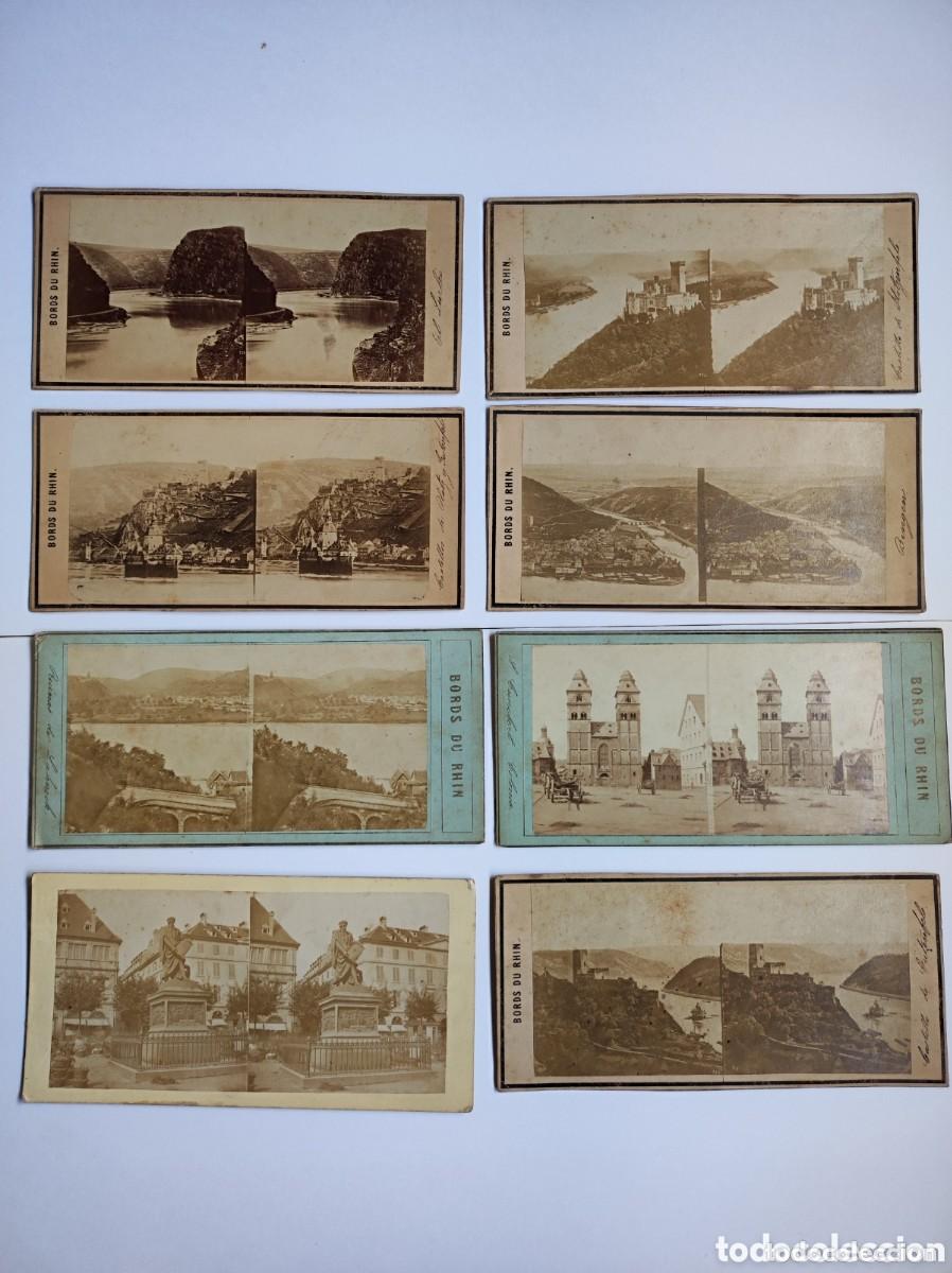 Fotograf&iacute;a antigua: Lote de 8 antiguas fotos estereoscopicas Bords du Rhin - Alemania - foto stereo