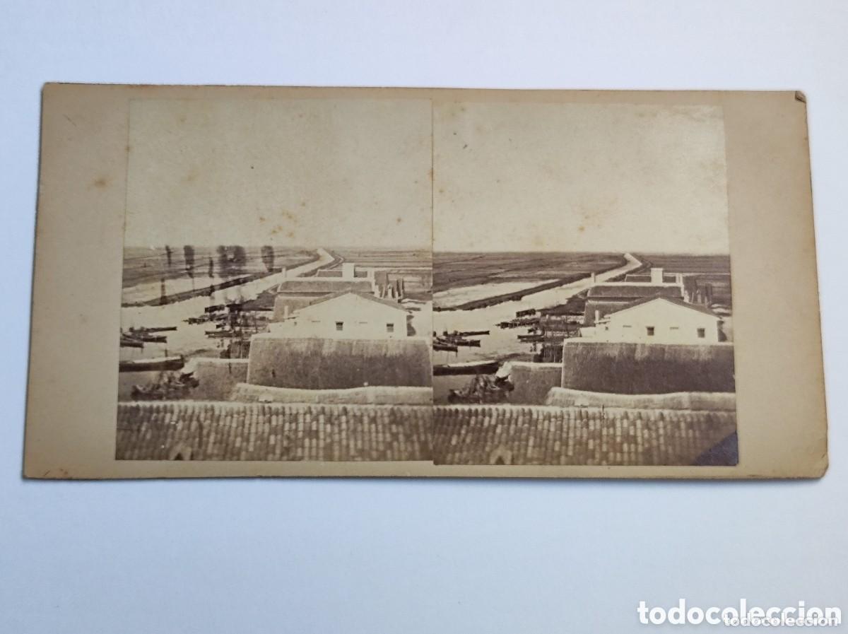 Fotograf&iacute;a antigua: Antigua foto estereoscopica Albufera de Valencia?
