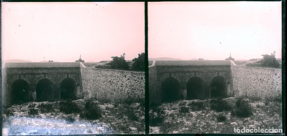 Fotograf&iacute;a antigua: ANTELLA VALENCIA AVENIDA DE LA PRESA DE LA ACEQUIA REAL NEGATIVO CRISTAL ESTEREOSCOPICO 9 X 18 CM.