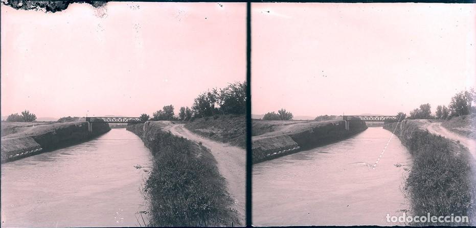 Fotograf&iacute;a antigua: ANTELLA VALENCIA EL CANAL NEGATIVO CRISTAL ESTEREOSCOPICO 9 X 18 CM.