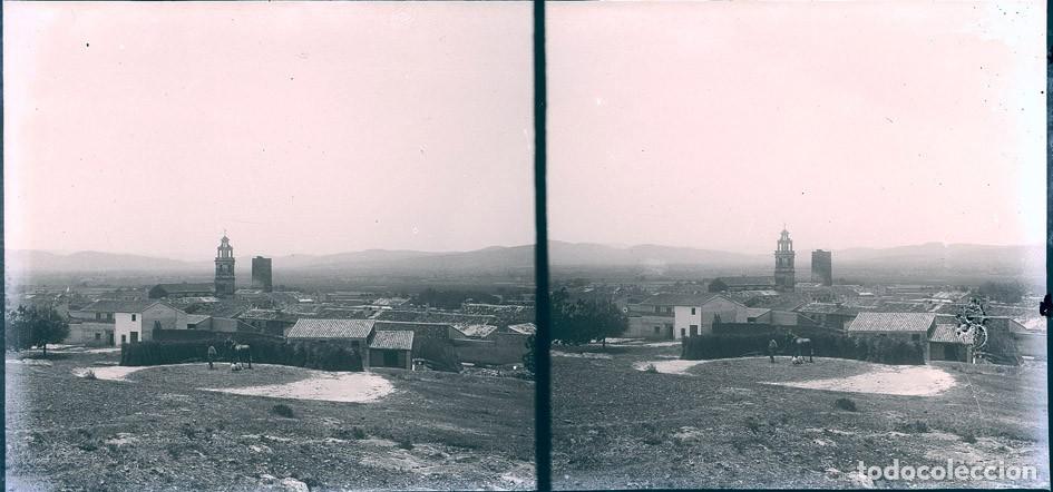 Fotograf&iacute;a antigua: ANTELLA VALENCIA VISTA GENERAL NEGATIVO CRISTAL ESTEREOSCOPICO 9 X 18 CM.