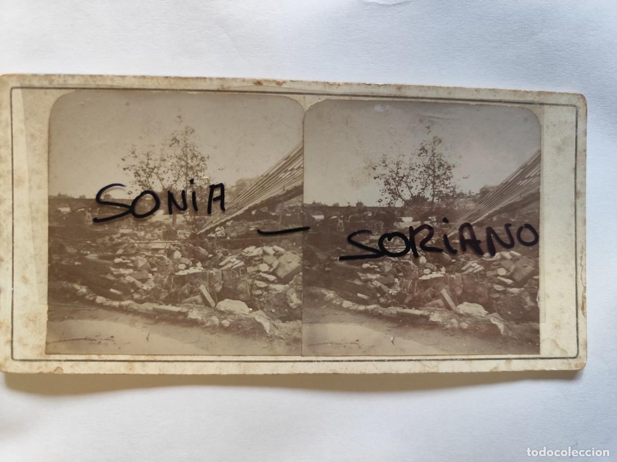 Fotograf&iacute;a antigua: VALENCIA. INUNDACION RIADA DEL A&Ntilde;O 1897 - FOTOGRAFIA ESTEREOSCOPICA CARTON